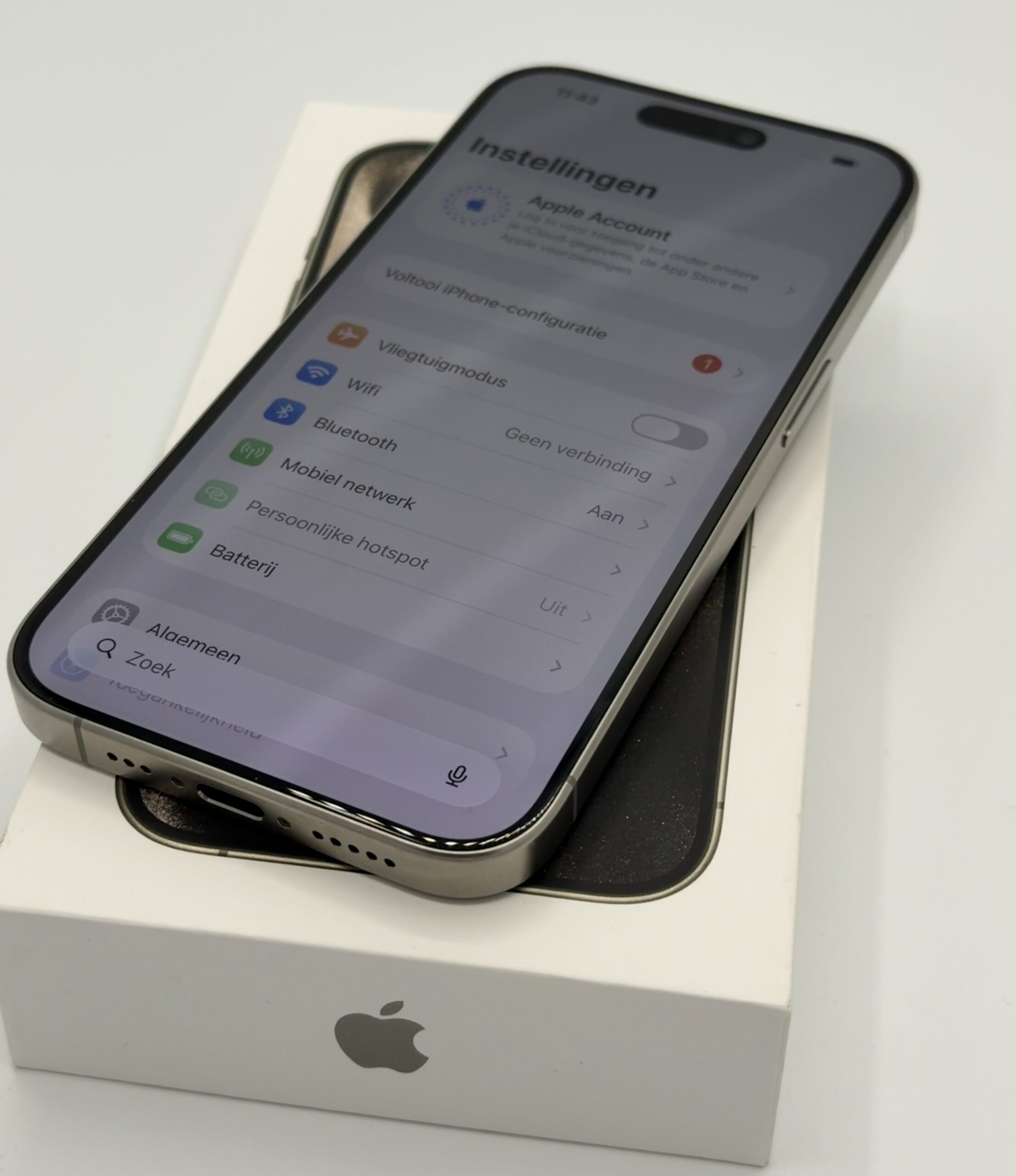 iPhone 15 Pro 128GB Naturel Titan | Krasvrij glas | Batt 89% - Afbeelding 4