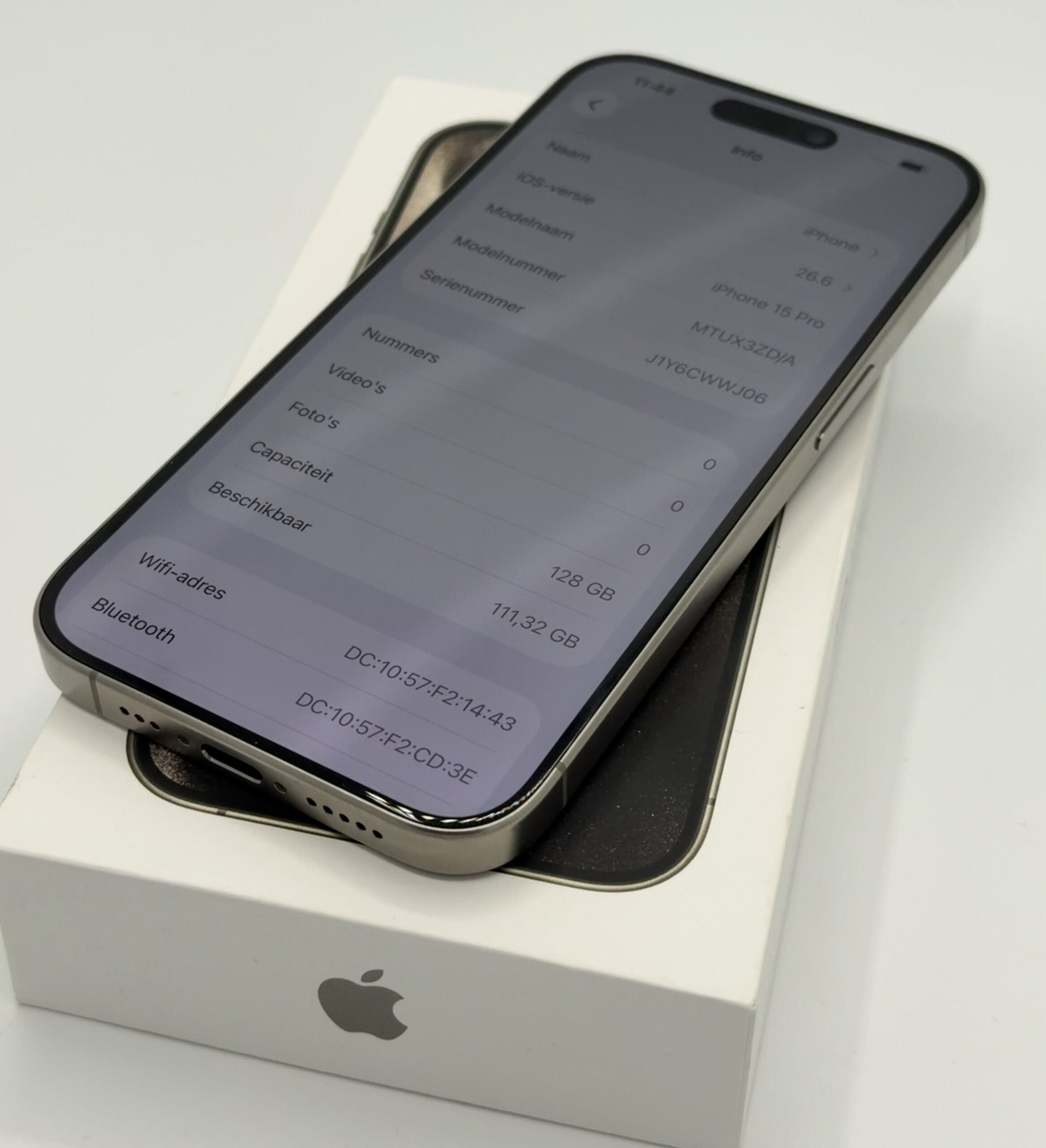 iPhone 15 Pro 128GB Naturel Titan | Krasvrij glas | Batt 89% - Afbeelding 6